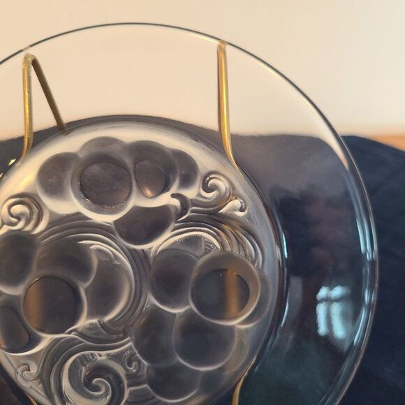 Cristal Lalique Marienthal French Art Crystal Grape Motif Standard Plate 17 cm - Picture 9 of 14